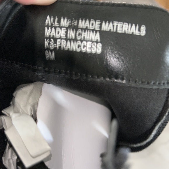 Black Croc Franccess Almond Toe Block Heel Booties - Picture 8 of 8